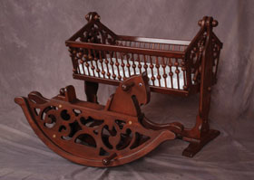 handmade wooden baby cradle